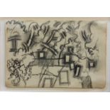 KEITH VAUGHAN [1912-77]. Landscape with Squares, 1951. Pencil drawing. Studio stamp initials on