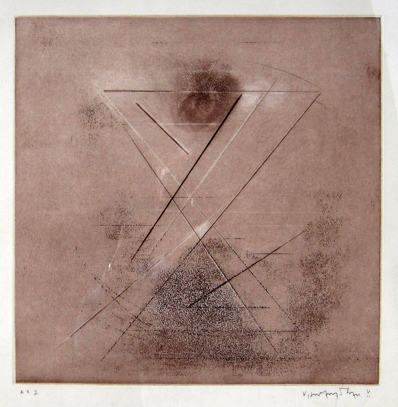 VELU VISWANADHAN [b.1940]. Composition. Etching [edition of 2?]. Signed. 65 x 50 cm [sheet size -