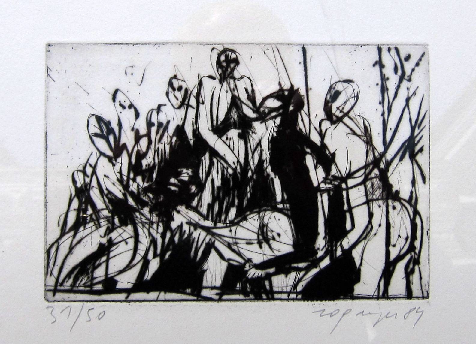 LEO ZOGMAYER [b.1940]. Figures, 1984. Etching, edition of 50, 37/50. Signed. 46 x 35 cm [sheet