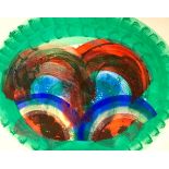 HOWARD HODGKIN, R.A. [b.1932]. Green Palm. Lithograph with hand colouring [Heenk 75]. Edition of 85.