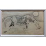 KEITH VAUGHAN [1912-77]. Horse 11, 1941. Pencil drawing. Studio stamp initials lower left. 11 x 19.4