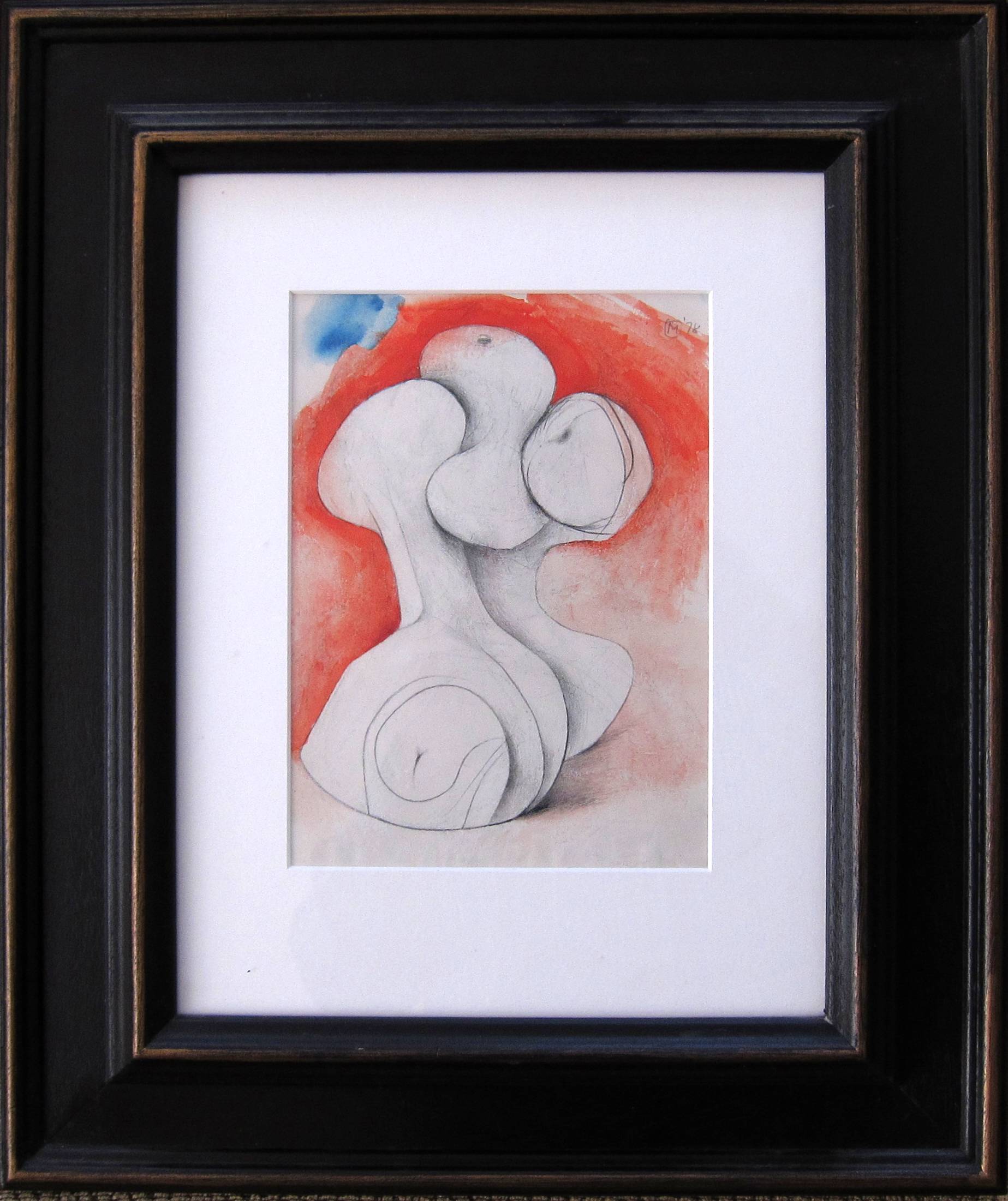 BERNARD MEADOWS, R.A. [1915-2005]. Study for Sculpture, 1978. Watercolour and pencil. Signed and - Image 2 of 2