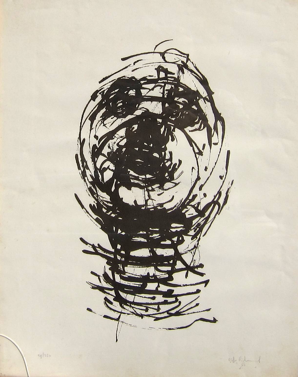 OLIFFE RICHMOND [1919-77]. Head, 1966. Lithograph, 29/250. Signed. 62 x 49 cm [sheet size -