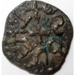 Anglo Saxon coin - Kings of Northumbria. OSBERHT [849-67] styca. Moneyer - AETHELHELM. obv. +