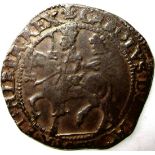 CHARLES 1 [1625-49] silver HALFCROWN. OXFORD mint, 1642. obv. Shrewsbury horseman with shallow