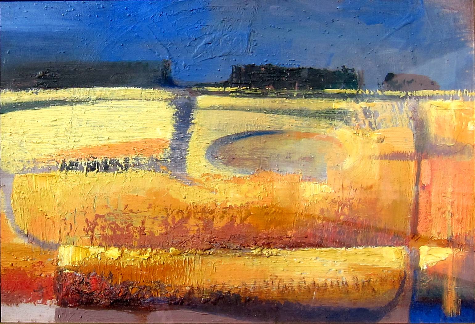 MICHAEL AYRTON [1921-75]. Cornfield, 1961. Oil on board. 24 x 34 cm [overall including frame 33 x 43