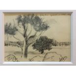 KEITH VAUGHAN [1912-77]. Trees, 1942. Pencil and ink wash. Inscribed by artist. Studio stamp