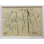 KEITH VAUGHAN [1912-77]. Saplings, 1940. Ink drawing. Inscribed 'Shere 1940'. Studio stamp