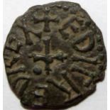 Anglo Saxon coin - Kings of Northumbria. AETHELRED 11 [841-50] styca. Moneyer - EANRED. obv. +