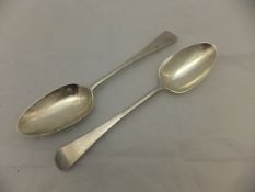 A pair of George III silver tablespoons (by Elizabeth Tookey, London,