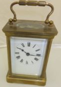 A circa 1900 French brass five glass carriage clock