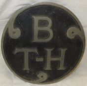 A British Thompson-Hudson circular wall steam turbine plaque,