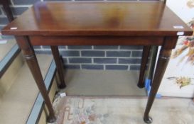 A mahogany side table, the plain top on turned legs to pad feet CONDITION REPORTS 78 cm wide, 43.5