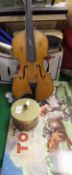A collection of miscellaneous items to include a Lark violin,