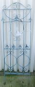 A three panel painted metal Gustav style folding screen with fleur de lys decoration *