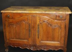 A 19th Century French walnut side cabinet,