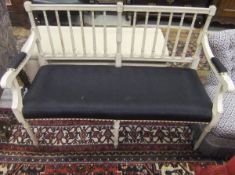 A 19th Century white painted Continental two seat bench,