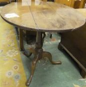 A 19th Century oak tea table,