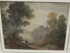 WITHDRAWN -  ANTHONY VANDYKE COPLEY FIELDING "Chepstow Castle", watercolour,
