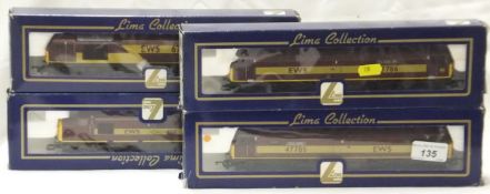 A collection of Lima 00 gauge locomotives including a Diesel Class 47 47786 EWS "Roy Castle OBE"
