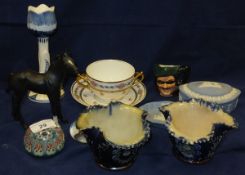 A collection of decorative china and glassware to include a Beswick pottery figure of a black foal,