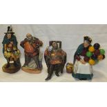 A Royal Doulton figure "The Old Balloon Seller", model HN1315, a Royal Doulton figure "Falstaff",