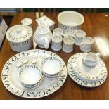 A collection of Bridgwater pottery dinner and tea wares inscribed "AD 2000" to base, to include oval