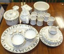 A collection of Bridgwater pottery dinner and tea wares inscribed "AD 2000" to base, to include oval
