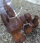 A cast iron cockerel garden ornament,