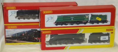 A collection of four Hornby 00 gauge locomotives including a BR 4-6-2 "Britannia" 70000 Collector