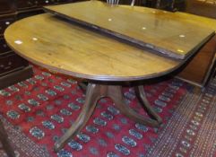 A Regency mahogany D end dining table on twin pedestal support CONDITION REPORTS Only one leaf and