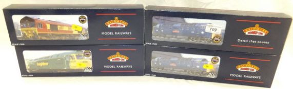 A collection of four Bachmann Branch Line Model Railways 00 gauge locomotives including a Class