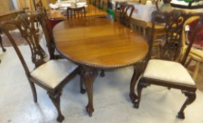 A circa 1920 mahogany oval D-end dining table,