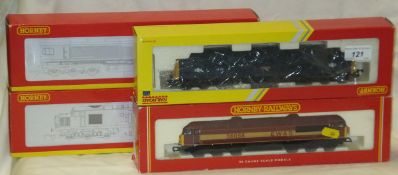 A collection of Hornby 00 gauge locomotives including a DRS Co-Co Diesel Electric Class 37 37038