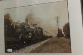 AFTER PHILIP D HAWKINS "City of Truro", study of a steam locomotive, colour print,