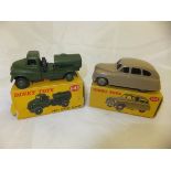 A Dinky Vanguard Saloon (153) and a Dinky Army Water Tanker (643),