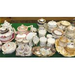 A large collection of mainly 19th Century decorative china wares to include a Copelands oval dish