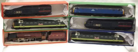 A collection of Hornby 00 gauge locomotives including Diesel Electric "The Duke of Wellington's