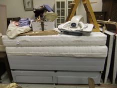Two single divan beds with mattresses,