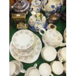 A collection of Minton "Spring Bouquet" pattern tea wares to include cake plate, side plates,