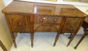 A Victorian mahogany sideboard, the plain top above two central drawers,