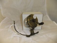 An unusual scratch-built alloy and brass side casting reel with crank driven spindle and turntable