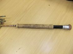 A Hardy Palakona three piece trout rod, together with spare tip,