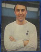 A signed publicity photograph of Jimmy Greaves in a Tottenham Hotspur top