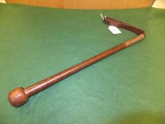 A Swaine & Adeney plaited leather bound kennel man's whip