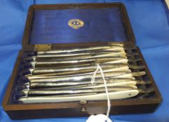 A set of seven Joseph Rogers cased razors