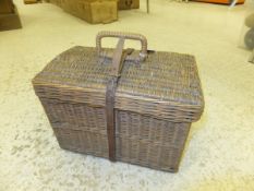 A wicker hamper with fitted interior for "tea for two",