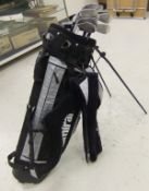 Two golf bag and contents of various golf clubs, to include Jessie Valentine by Dunlop,