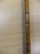 A Hardy Bros Palakona "The Gold Medal Rod" three section split cane rod with steel centre,