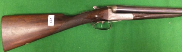 A W Darlow of Bedford, Norwich & Cambridge 12 bore shotgun, double barrel, side by side, box lock,